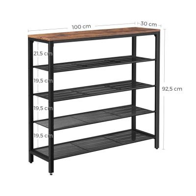  Μεταλλική Παπουτσοθήκη με 5 Ράφια 100 x 30 x 92.5 cm VASAGLE LBS15BX 