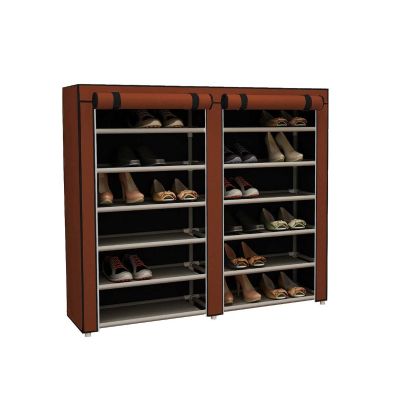  Stand Αποθήκευσης Παπουτσιών με 12 Ράφια 29 x 115 x 109 cm Χρώματος Καφέ Hoppline HOP1000975-1 