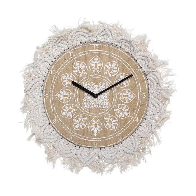  Ξύλινο Ρολόι Τοίχου Macrame 38 cm Atmosphera 179400 