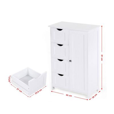  Ντουλάπι Μπάνιου με 4 Συρτάρια 55 x 81 x 30 cm Songmics LHC41W 