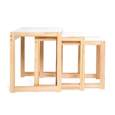  Σετ Βοηθητικά Ξύλινα Τραπέζια 48 x 40 x 48.5 cm Livia Χρώματος Λευκό SPM 30083219 