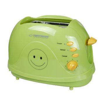  Φρυγανιέρα 2 Θέσεων 750 W Χρώματος Πράσινο Esperanza Smiley EKT-003 