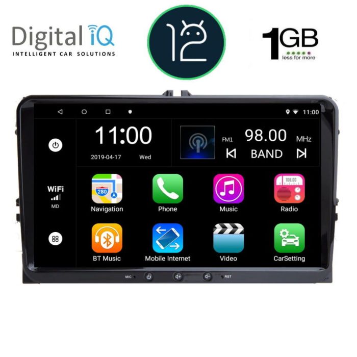 ΟΘΟΝΗ MULTIMEDIA 2DIN SEAT/SKODA/VW 2004&gt;2014  ANDROID 12 /RAM 1GB/9 inc/GPS/WI-FI/USB/SD/RADIO  DIGITAL IQ 