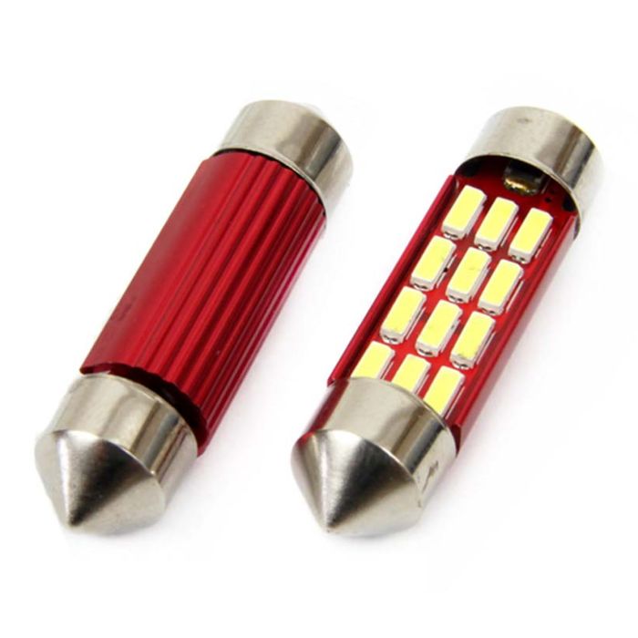  ΛΑΜΠΑΚΙΑ ΠΛΑΦΟΝΙΕΡΑΣ 36mm 12V 5.600K 12xSMD 4014 LED CAN-BUS  AMIO - 2 ΤΕΜ. 