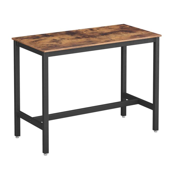 Μεταλλικό Ορθογώνιο Τραπέζι - Bar Χρώματος Σκούρο Καφέ 120 x 60 x 90 cm VASAGLE LBT91X