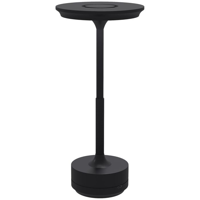  HOMCOM Wireless Lamp Touch LED Light 3 Tones και επαναφορτιζόμενη μπαταρία, Ø13x28,5cm, Μαύρο 