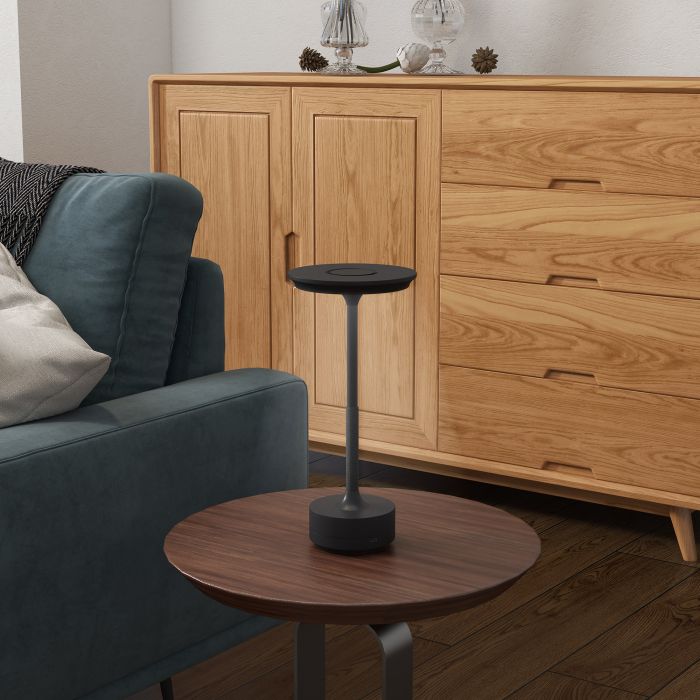  HOMCOM Wireless Lamp Touch LED Light 3 Tones και επαναφορτιζόμενη μπαταρία, Ø13x28,5cm, Μαύρο 