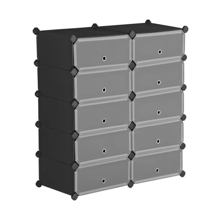 Stand Αποθήκευσης Παπουτσιών 48 x 36 x 173 cm Χρώματος Μαύρο Songmics LPC10HV1 