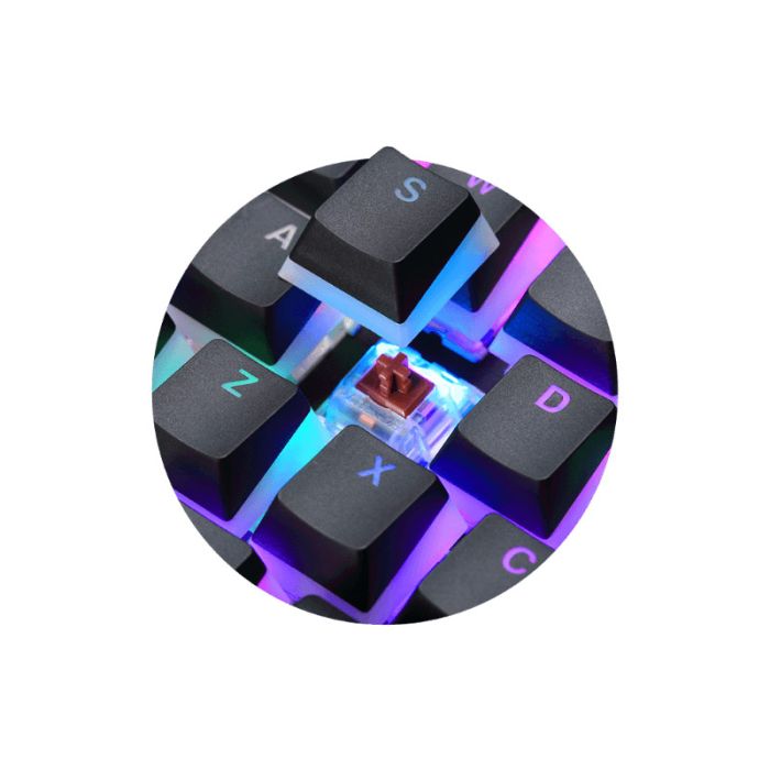  Ενσύρματο Μηχανικό Πληκτρολόγιο USB με RGB Φωτισμό US Brown Blitz Claw Preyon PBRBC87B 