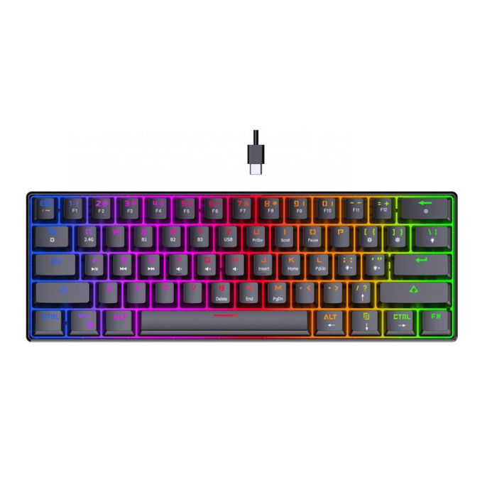  Ασύρματο Μηχανικό Πληκτρολόγιο USB Bluetooth με RGB Φωτισμό US Brown All Claw Preyon PBAC61B 