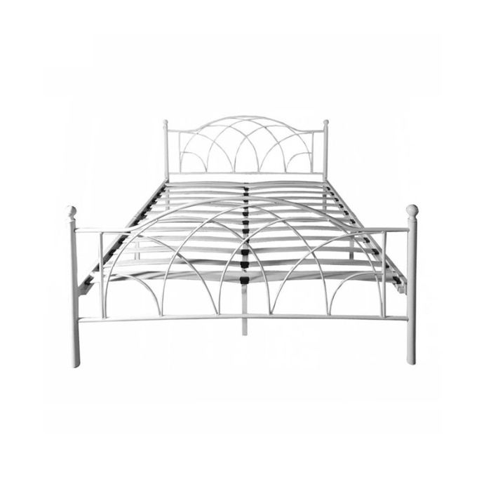  Διπλό Μεταλλικό Κρεβάτι 160 x 200 cm Χρώματος Λευκό Lotti Hoppline HOP1001134-2 