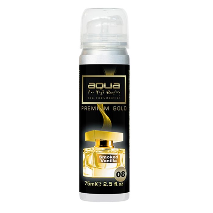  ΑΡΩΜΑΤΙΚΟ ΑΥΤΟΚΙΝΗΤΟΥ ΣΕ ΣΠΡΕΙ (SPRAY) ΜΕ ΑΡΩΜΑ SMOKED VANILLA PREMIUM GOLD SERIES 75ml AQUA - 1 TEM. 