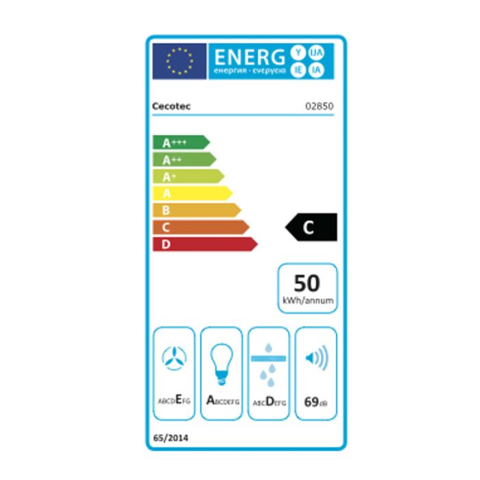  Απορροφητήρας Καμινάδα 60 cm Bolero Flux PM 604300 Black C Cecotec CEC-02850 