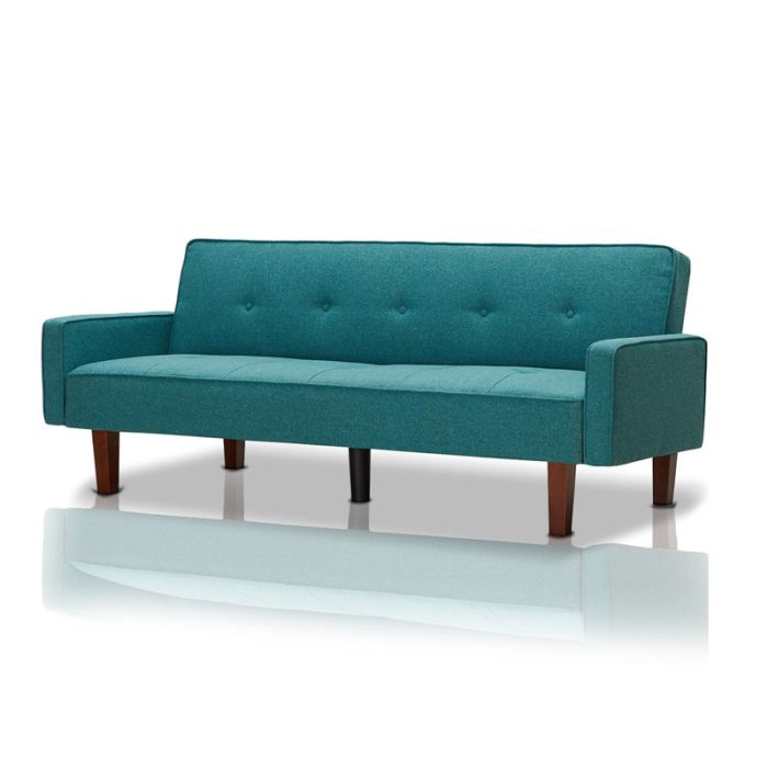  Τριθέσιος Καναπές Κρεβάτι 188 x 80 x 97 cm Χρώματος Τιρκουάζ Shally Dogan 02840125 