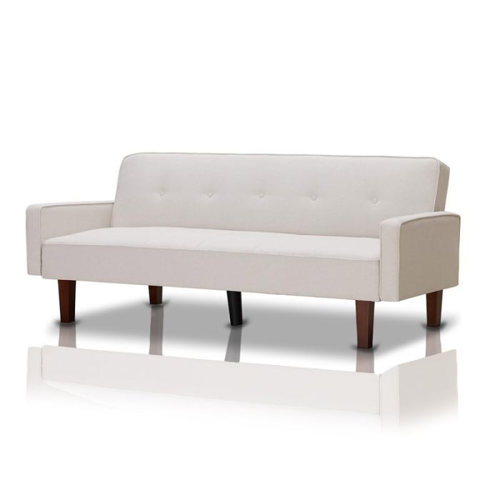  Τριθέσιος Καναπές Κρεβάτι 188 x 80 x 97 cm Χρώματος Λευκό Shally Dogan 02840124 