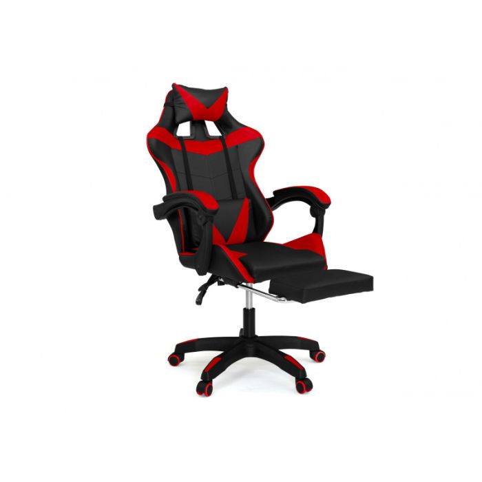  Καρέκλα Gaming με Υποπόδιο 63 x 62 x 114-124 cm Χρώματος Κόκκινο - Μαύρο Idomya 30078800 