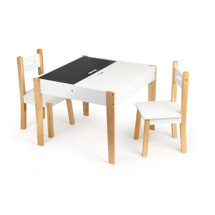  Παιδικό Σετ με Ξύλινο Τραπέζι και 2 Καρέκλες Ecotoys OT143 