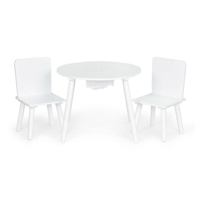  Παιδικό Σετ με Ξύλινο Στρογγυλό Τραπέζι και 2 Καρέκλες Ecotoys WH135 