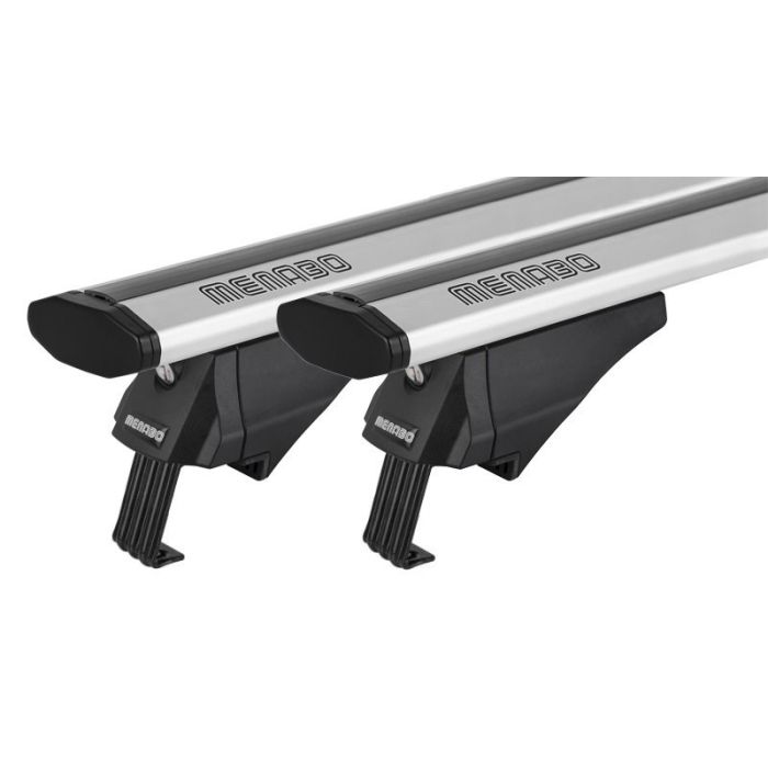  ΜΠΑΡΕΣ ΟΡΟΦΗΣ ΑΛΟΥΜΙΝΙΟΥ BLADE XL SILVER 130cm ΜΕ ΑΚΡΑ ALFA HIGH ΓΙΑ FLUSH / STANDARD RAILS MENABO - 2 ΤΕΜ. 