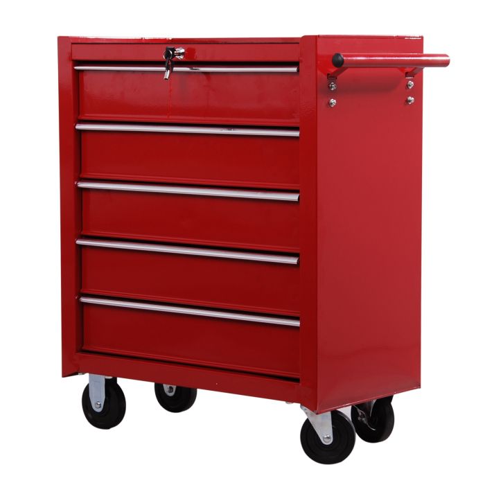 HomCom Trolley Toolbox for workshop, κόκκινο, 67,5x33x77cm 