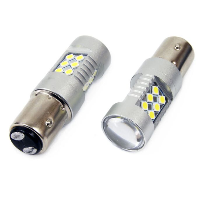  P21/5W BA15d 12/24V 24xSMD 3030 6.000K LED CAN-BUS 15SMD 2835 AMIO -2 ΤΕΜ. 