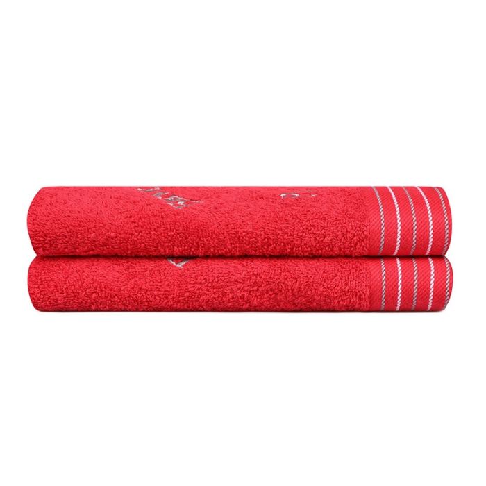  Σετ με 2 Πετσέτες Προσώπου 50 x 90 cm Χρώματος Κόκκινο Beverly Hills Polo Club 355BHP2358 