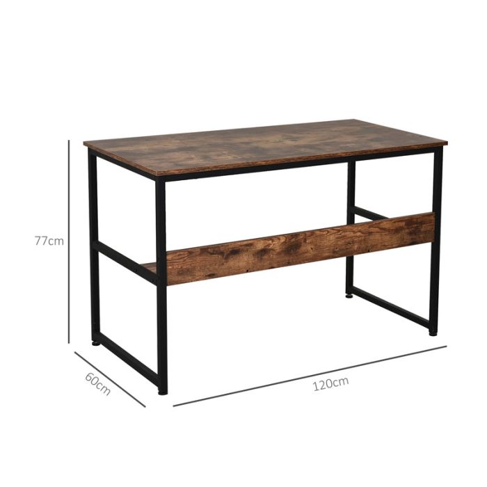  Μεταλλικό Γραφείο με 1 Ράφι 120 x 60 x 77 cm HOMCOM 836-159 