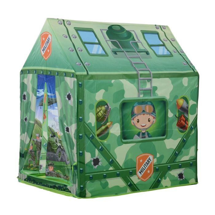  Παιδική Σκηνή 93 x 69 x 103 cm Camouflage Play Χρώματος Πράσινο HOMCOM 345-009 