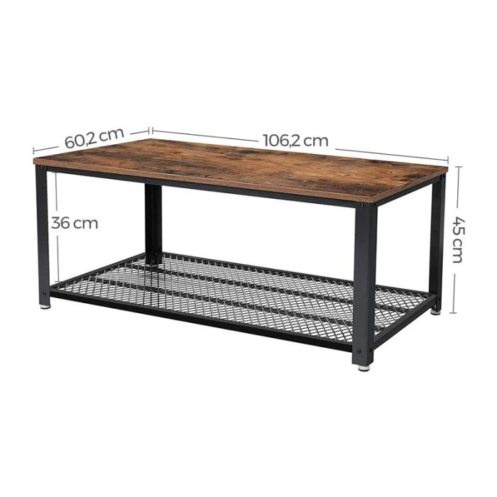  Μεταλλικό Τραπέζι Σαλονιού 106.2 x 60.2 x 45 cm Χρώματος Μαύρο VASAGLE LCT61X 