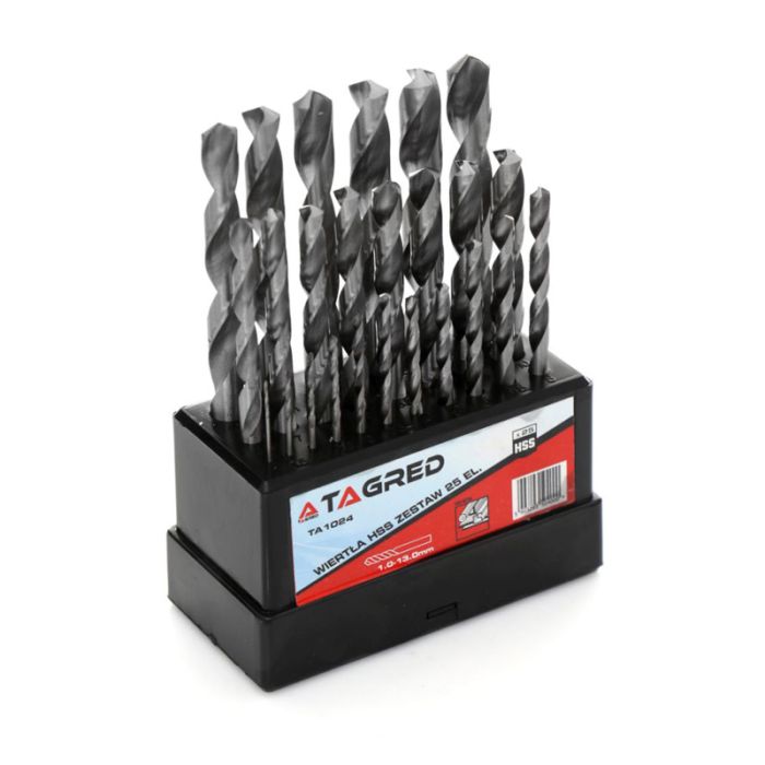  Σετ Τρυπάνια Μετάλλου HSS 1-13 mm 25 τμχ TAGRED TA1024 