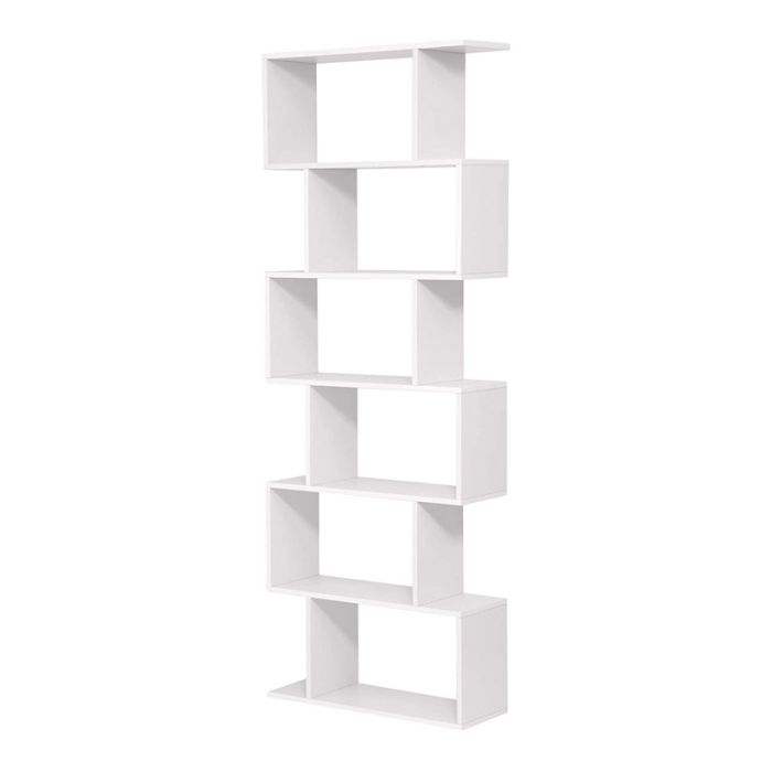  Ξύλινη Βιβλιοθήκη με 6 Ράφια 70 x 24 x 190.5 cm Χρώματος Λευκό VASAGLE LBC61WT 