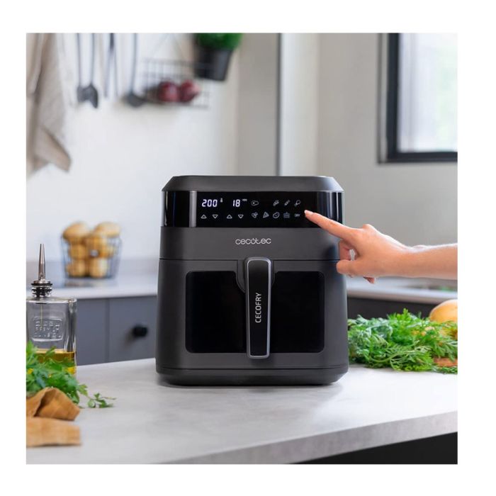  Ψηφιακή Φριτέζα Αέρος Χωρίς Λάδι 6 Lt 1300 W Χρώματος Μαύρο Cecofry Experience Window 6000 Cecotec CEC-04340 