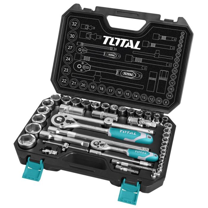  TOTAL ΣΕΤ ΚΑΣΕΤΙΝΑ ΚΑΡΥΔΑΚΙΑ 1/4&quot; &amp; 1/2&quot; 44ΤΕΜ (THT421441) 