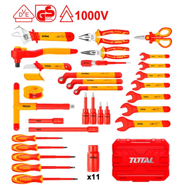  TOTAL ΚΑΣΕΤΙΝΑ ΕΡΓΑΛΕΙΩΝ ΧΕΙΡΟΣ 1000V VDE 41ΤΕΜ (THKITH4101) 