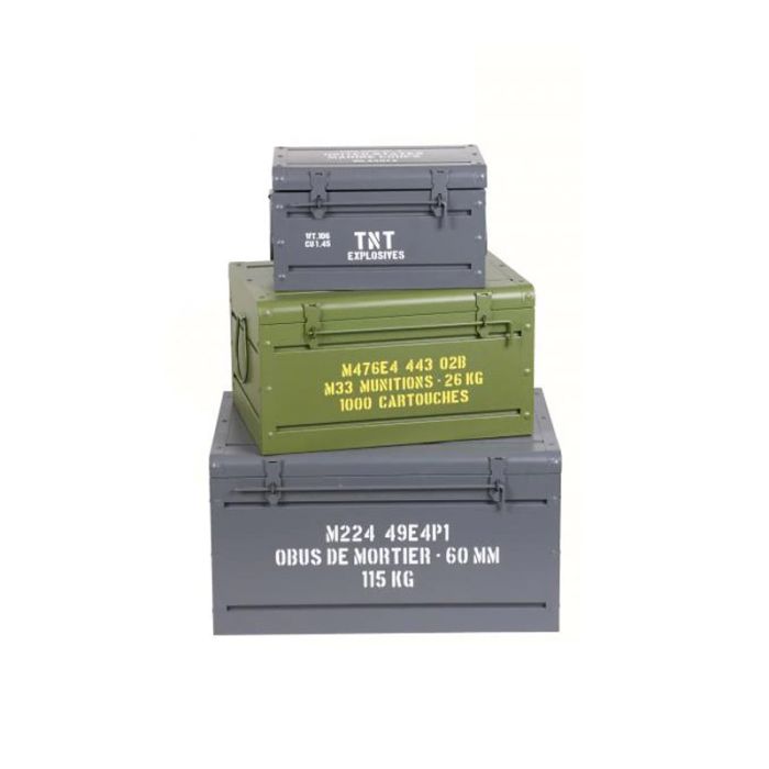  Σετ Μεταλλικά Μπαούλα Αποθήκευσης 50 x 35 x 27 cm 3 τμχ Urban Living 54109 