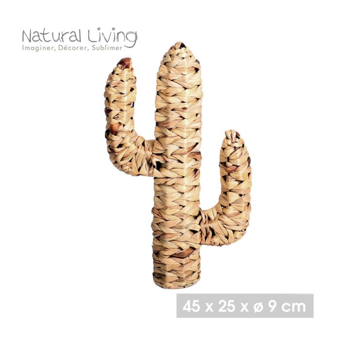  Διακοσμητικός Ψάθινος Κάκτος από Υάκινθου του Νερού 45 x 25 x 9 cm Natural Living 53856 
