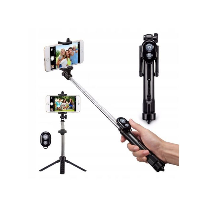  Selfie Stick με Bluetooth και Τηλεχειριστήριο SPM Monopod-Black 