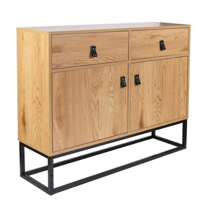 Ξύλινος Μπουφές με Μεταλλική Βάση 100 x 29 x 80 cm Home Deco Factory HD6627 