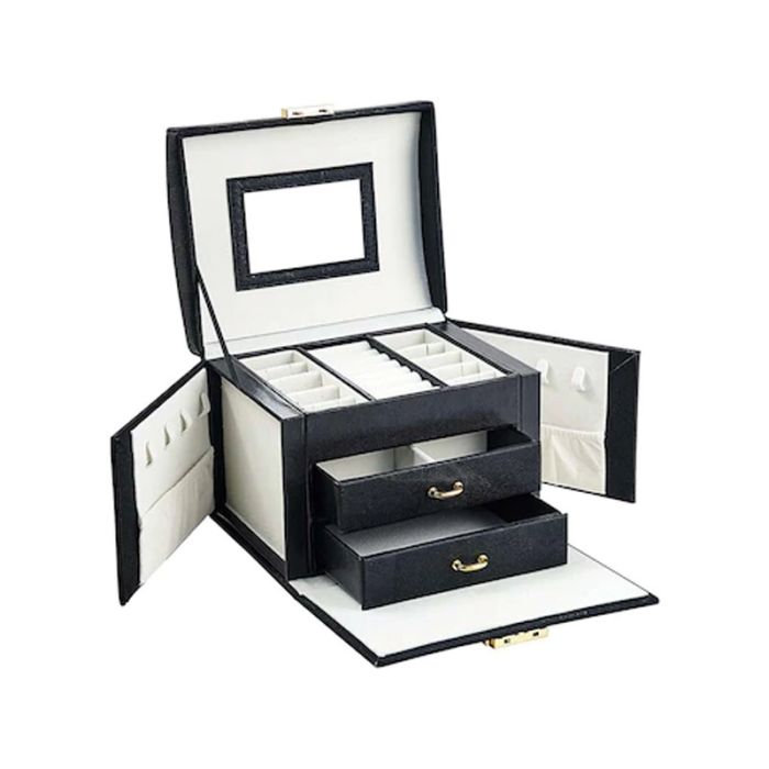  Κοσμηματοθήκη - Μπιζουτιέρα 18 x 13 x 14 cm Χρώματος Μαύρο Hoppline HOP1001273-1 
