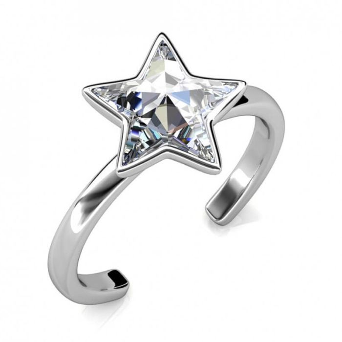  Δαχτυλίδι Ανοιχτό από Ορείχαλκο με Κρύσταλλα Swarovski® Elements Star MYC DR0042_C_56-58 