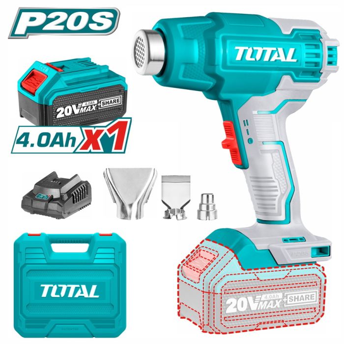  TOTAL ΕΠΑΓΓ. ΠΙΣΤΟΛΙ ΘΕΡΜΟΥ ΑΕΡΑ ΜΠΑΤ. Li-ion 20V / 4Ah / 1 ΜΠΑΤΑΡΙΑ (TBLI20025) 