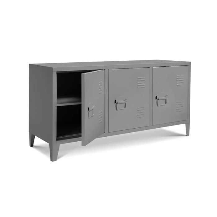  Μεταλλικό Έπιπλο Τηλεόρασης 113 x 58 x 40 cm Χρώματος Γκρι Idomya 30080256 