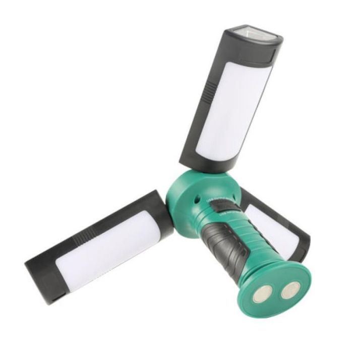  Επαναφορτιζόμενος LED USB Φακός Εργασίας με 3 Πτυσσόμενες Κεφαλές 600Lm 5W GSC 201815004 