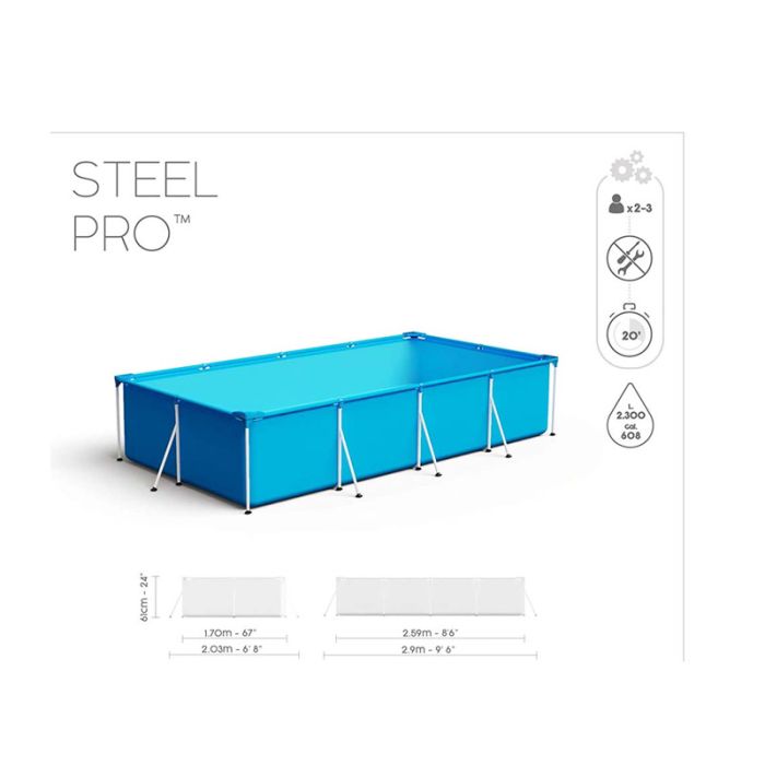  Ορθογώνια Πισίνα με Μεταλλικό Σκελετό 259 x 170 x 61 cm 56403 Bestway 6942138949575 