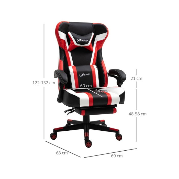  Καρέκλα Gaming με Υποπόδιο 69 x 63 x 122-132 cm Vinsetto 921-357 