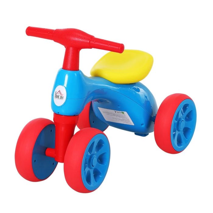 Παιδικό Ποδήλατο Ισορροπίας με 4 Ρόδες Χρώματος Μπλε HOMCOM 370-088BU
