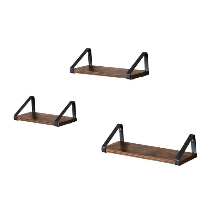  Σετ Επιτοίχια Ξύλινα Ράφια 40 x 12 x 11 cm 3 τμχ VASAGLE LWS33BX 