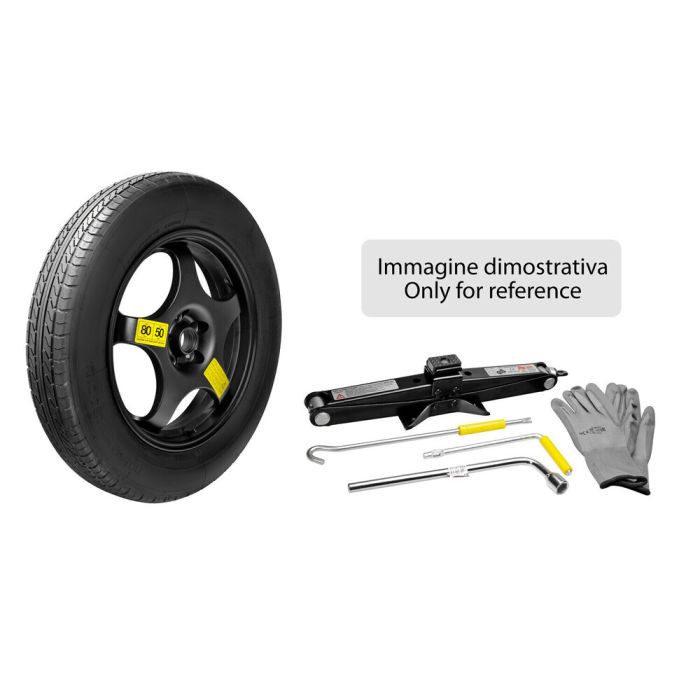  ΡΕΖΕΡΒΑ ΣΙΔΕΡΕΝΙΑ 155/80-19  ΚΑΡΕ 5x112 ΚΕΝΤΡΟ 66,6mm NO STOP ΚΙΤ ΜΕ ΓΡΥΛΟ+ΜΠΟΥΛΟΝΟΚΛΕΙΔΟ+ΤΣΑΝΤΑ 