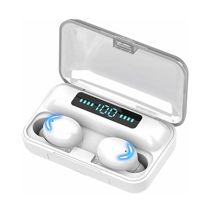  Ασύρματα Ακουστικά Bluetooth με Βάση Φόρτισης Χρώματος Λευκό TWS BT SPM F9+5c-White 