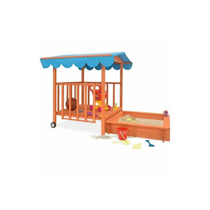  Ξύλινο Playhouse με Αμμοδόχο 131 x 181.5 x 137.5 cm Hoppline HOP1000920-1 